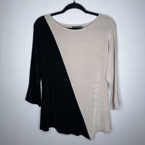 Traveler’s By Chico’s Women’s Slinky Colorblock Top 3/4 Size 0